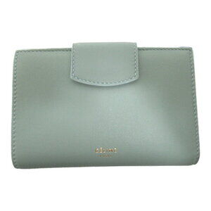 Celine bi fold wallet leather green